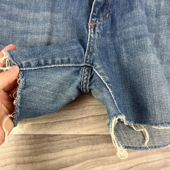 Joe's Jeans Shorts Women 31 Blue Denim 100% Cotton Frayed Hem Embroidered Beachy - Picture 10 of 16